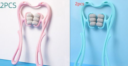 Multifunctional Manual Six-wheel Neck Massager Massage Relieve Roller Massage Tool (Option: A set 2pcs)